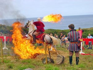 cracheur de feu à cheval