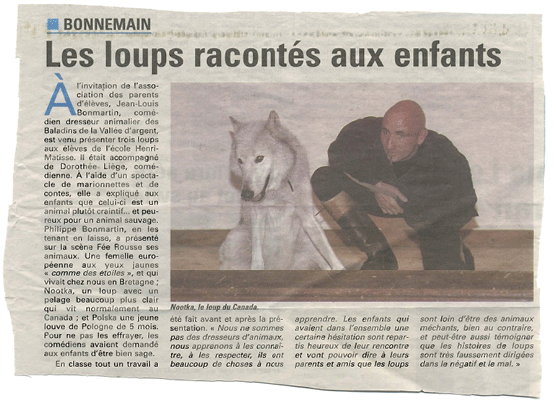 Presse : Les loups par les baladins de la vallée d'argent